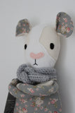 Harriet Hamster - soft grey floral