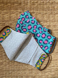 Cotton Face Mask - ADULT - zesty leopard print